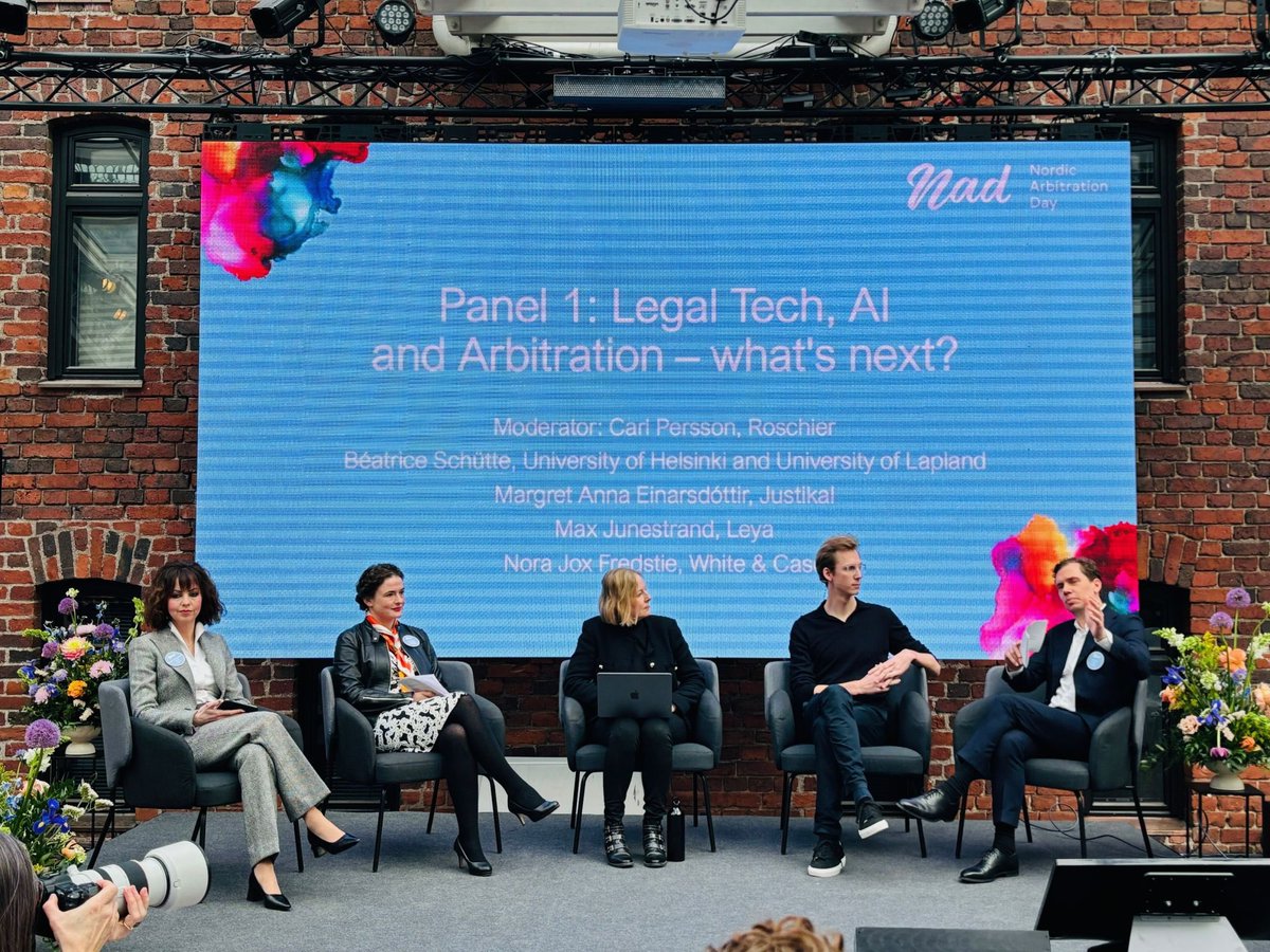 Last Friday, I had the great opportunity to discuss #AI in relation to #arbitration at the Nordic Arbitration Day. A big thank you to all my co-panelists for an inspiring discussion. <a href="/LegaltechHEL/">LegalTechLab</a> <a href="/HelsinkiLaw/">Fac­ulty of Law, HelsinkiUni</a> <a href="/UniLaplandLaw/">Uni Lapland Law</a> <a href="/helsinkiuni/">University of Helsinki</a> <a href="/ulapland/">University of Lapland</a>