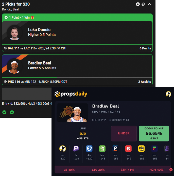 PropsDailycom's tweet image. Couple of #Underdog optimizer hits from last night. 

We scan the market looking for favorable odds across the market. 

We then send out alerts in our discord when these +EV favorable plays hit the board, check us out for more!

propsdaily.com/optimizer/unde…

#PrizePicks #GamblingX