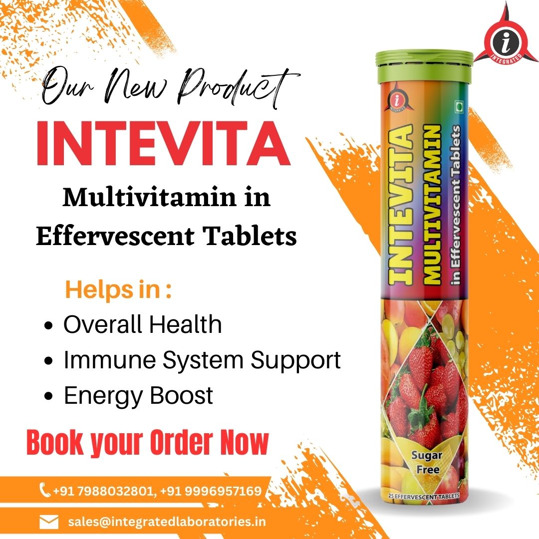 Multivitamin Effervescent Tablets (Intevita)= integratedlaboratories.in/product/multiv…
We are WHO GMP-certified #manufacturers.
 Contact us for Business Opportunities.
 #followformore #pharmaceuticalcompany #pharmacompany #pharmafranchise #IntegratedLaboratories #INTEVITA #Multivitamin