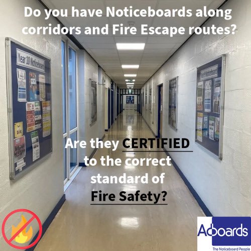 Certified fire resistant noticeboards required in all public areas in schools and public buildings. See our full range of noticeboards available for any spring and summer projects. Our noticeboards are certified to EN 13501 Class B. shorturl.at/qruI5