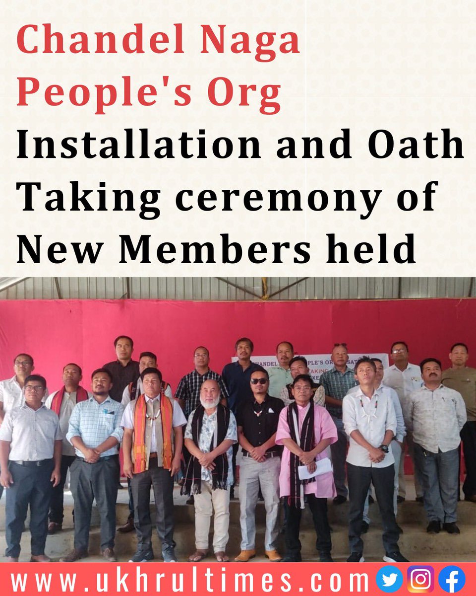 #Chandel: The Chandel #Naga People's Organisation (CNPO) conducted its Installation and Oath Taking ceremony for the newly nominated members for the term 2024-2027 on Monday, at Chandonpokpi (Phaipi) Community Hall. The newly nominated office bearers for CNPO for the term