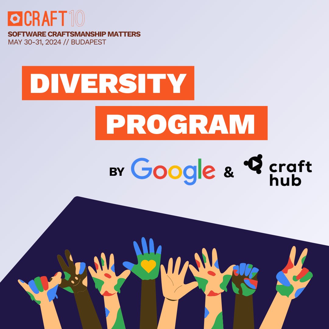 📢 Craft Conference is committed to promoting diversity, equality and inclusion: that's why we're thrilled to offer 10 offline and 20 online tickets to the conference this year for members of underrepresented groups! 🎟️ 👉🏻 More details & application: bit.ly/CraftDiversity…