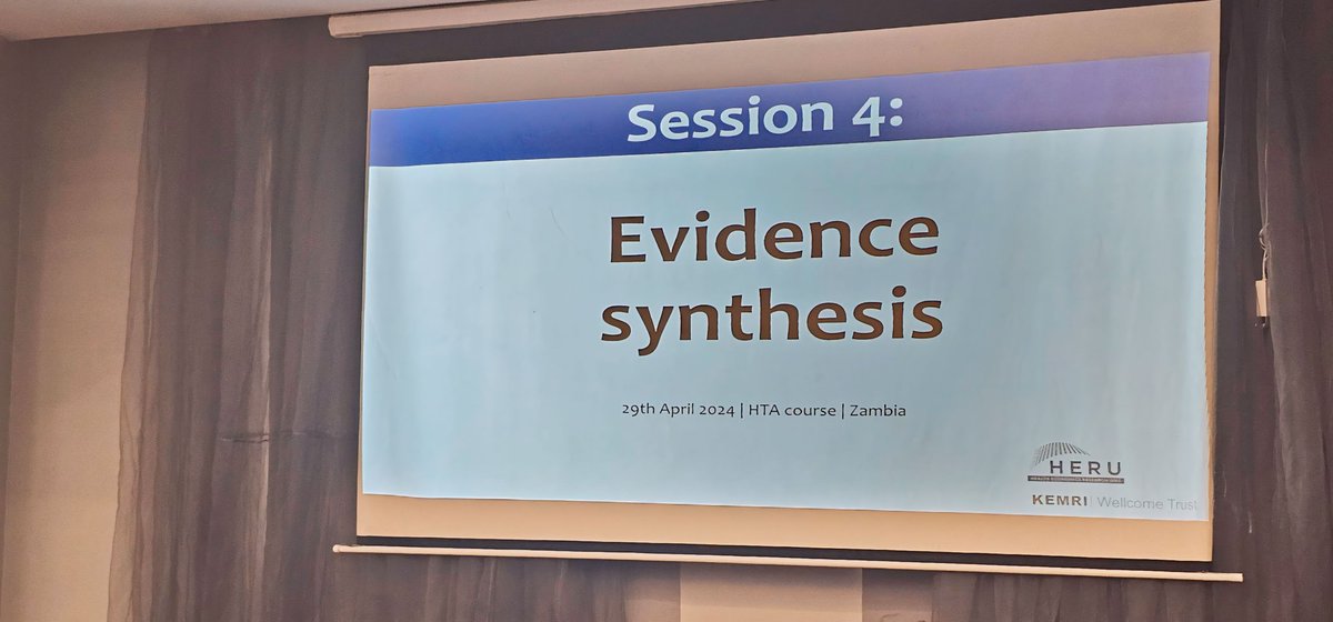 Next up, Fatma Guleid facilitates a session about evidence synthesis and its use in health technology assessment (HTA) #HTAinZambia