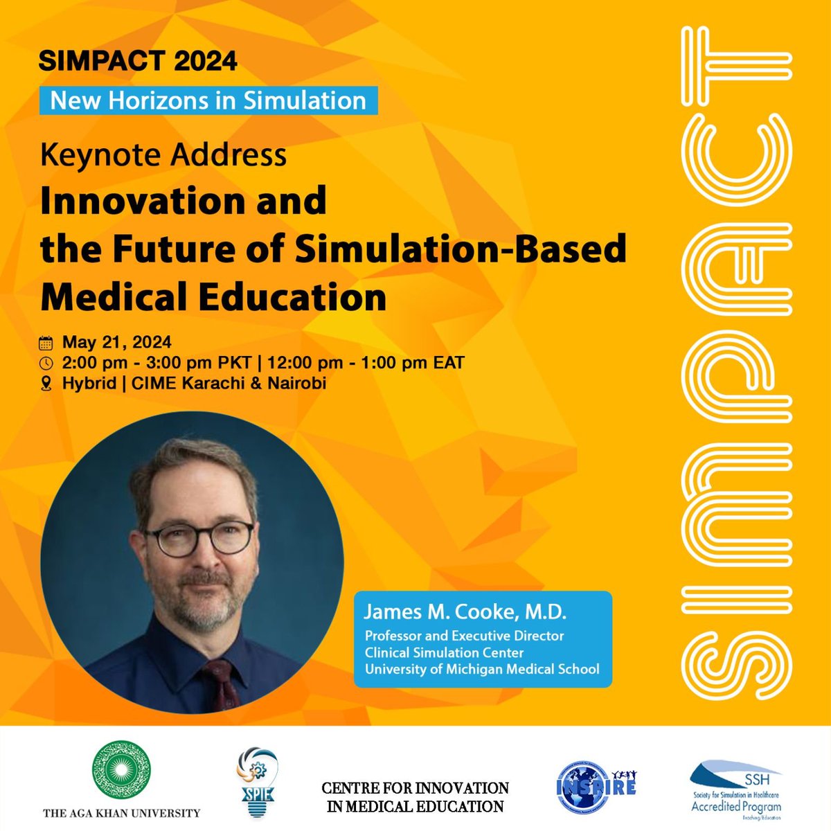 Global Health Equity at Michigan (@um_cghe) on Twitter photo 1/2 Save the date: Center member and director of the <a href="/umichDLHS/">LearningHealthSci-UM</a> Clinical Simulation Center at <a href="/UMichMedSchool/">University of Michigan Medical School</a> will be giving a virtual keynote address at the <a href="/AKUGlobal/">Aga Khan University</a>'s SIMPACT 2024 conference.
🗓️May 21
🕓12 noon ET 1/2 Save the date: Center member and director of the <a href="/umichDLHS/">LearningHealthSci-UM</a> Clinical Simulation Center at <a href="/UMichMedSchool/">University of Michigan Medical School</a> will be giving a virtual keynote address at the <a href="/AKUGlobal/">Aga Khan University</a>'s SIMPACT 2024 conference.
🗓️May 21
🕓12 noon ET