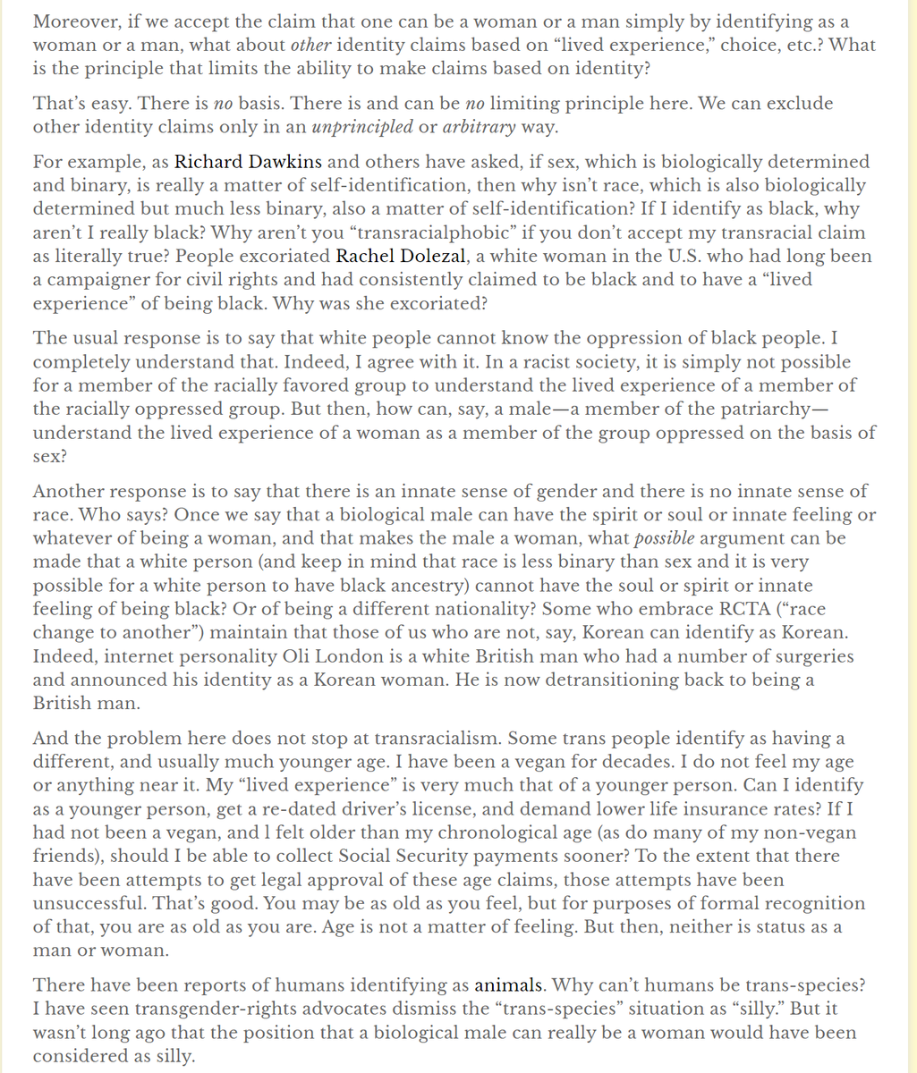 If 'lived experience' determines ontology, then there is NO limiting principle. An excerpt from my essay at: philosophersmag.com/essays/321-the…