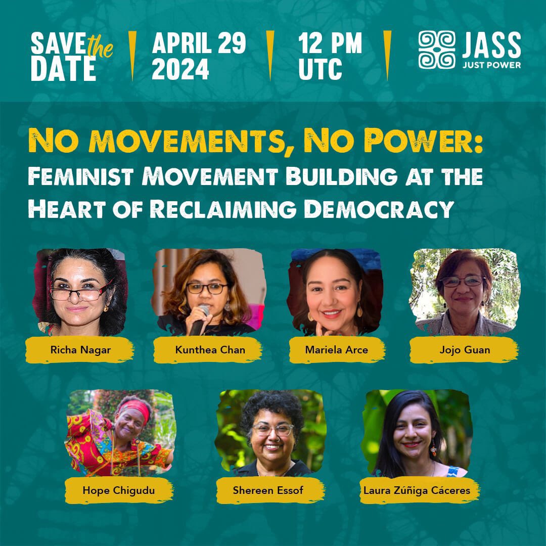 Happening now: Just Power Global Dialogue: “No Movements, No Power: Feminist Movement Building at the Heart of Reclaiming Democracy” Movements are - and always have been - essential for creating political change. @jass4justice @YoungWomenInst @glanyline @unwomenafrica