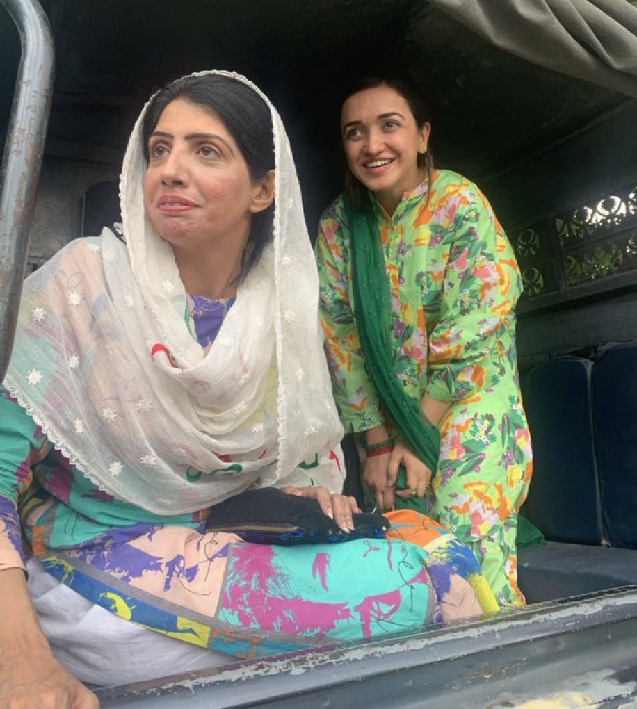 Don’t measure their intelligence until you have the ability to understand them. These two are no ordinary women; they laugh in the face of adversity. #ReleasePoliticalPrisoners #ReleaseImranKhan