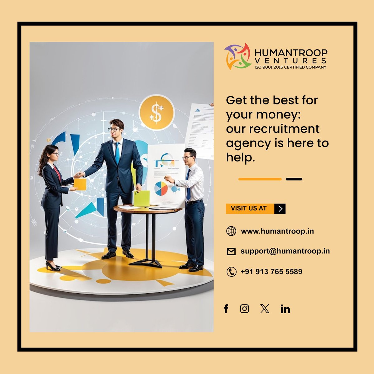 We help you meet potential employees who can take your company to new heights.. 
.
.
.
.
#humantroopventures #recruitment #hrrecruitment #jobsearch #hiring # hrconsultant #jobseeker #jobhunt #staffing