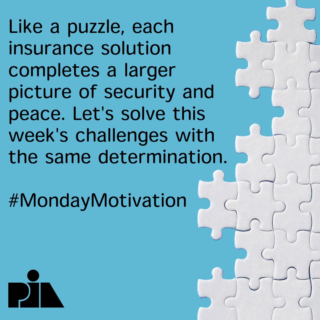 'Like a puzzle, each insurance solution completes a larger picture of security and peace. Let's solve this week's challenges with the same determination.' #MondayMotivation #InsuranceMatters #InsurancePros #IndependentAgent #Determination #CasualtyInsurance #PropertyInsurance