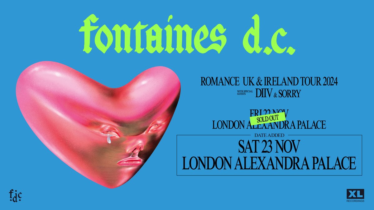 FINAL TICKETS REMAINING >> Secure yours now for @fontainesdublin’s second night at London’s @Yourallypally 👉 metropolism.uk/3fUm50RjEpX