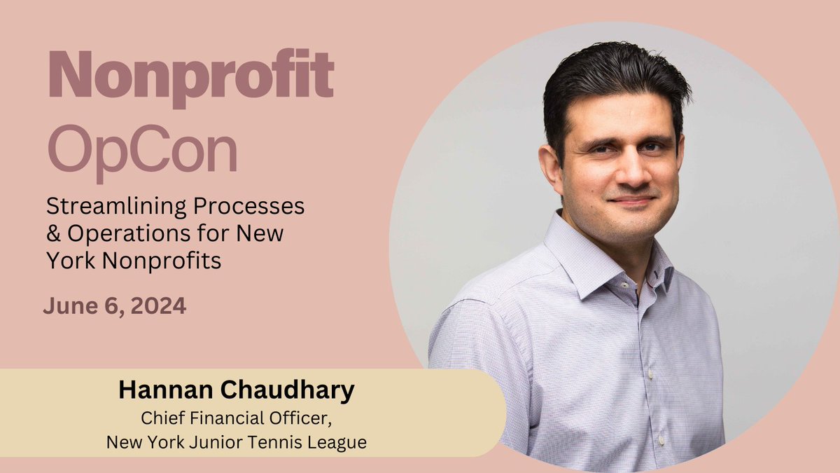 On June 6th, join us for a panel on streamlining processes, operations, finances & investments featuring @NYJTL's Hannan Chaudhary at Nonprofit OpCon! Find out more & RSVP here: bit.ly/3VIOfkV