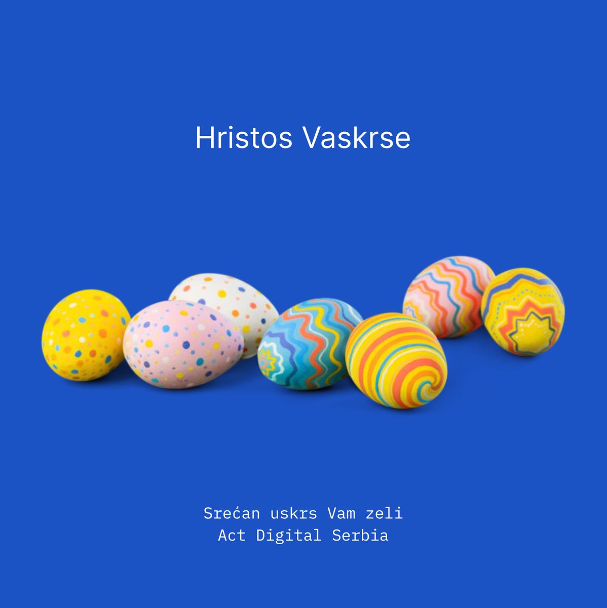 Srećan Uskrs svima! 🐣🌷

Želimo vam da ovaj Uskrs provedete u miru, radosti i sa svojim najdražima.

Neka vam praznični dani donesu obilje ljubavi, sreće i novih početaka.

Hristos vaskrse!

#Uskrs2024 #Praznik #SrećanUskrs #ActDigitalSerbia #Uskrs