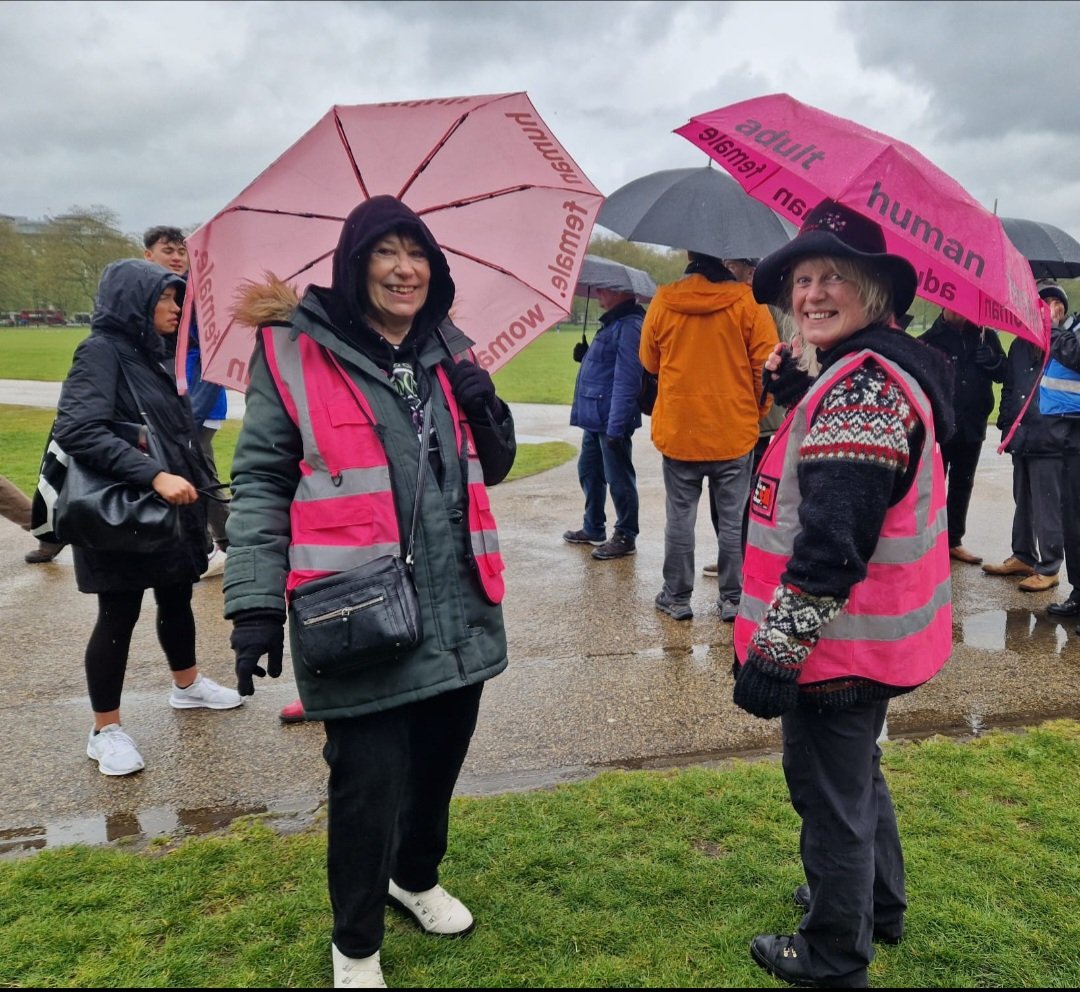 Happy Stewards even in the rain #LetWomenSpeakLondon