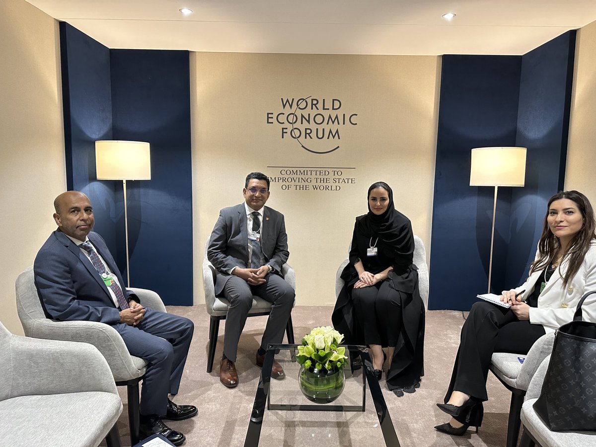 In the margins of the ongoing Special Meeting of WEF in Riyadh Foreign Minister ⁦@alisabrypc⁩ also had a productive meeting with HE Deemah Al Yahya , Secretary General of the Digital Cooperation Organization(DCO)