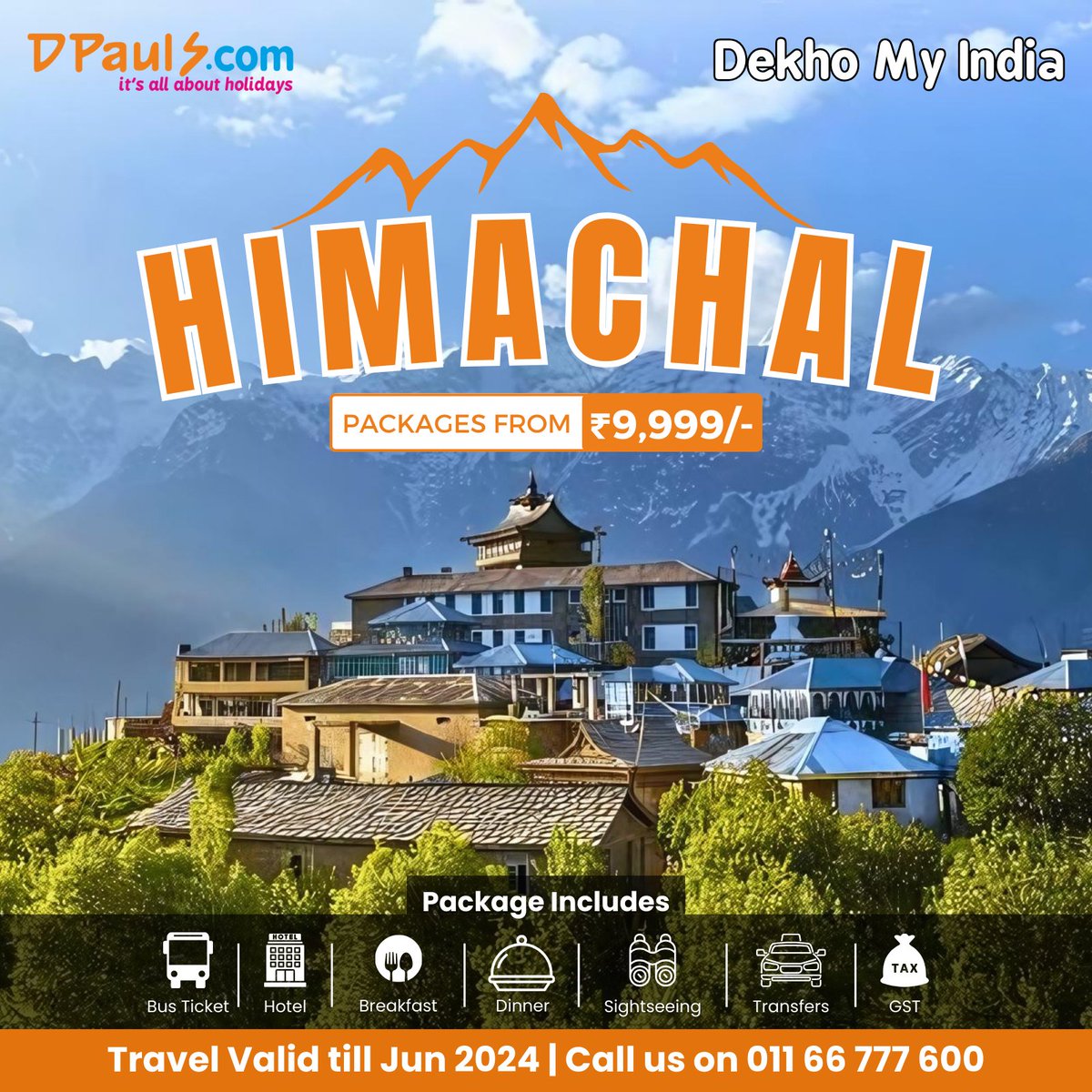 Experience the Magic of Himalayas! Himachal Packages Starting from Rs.9999/-
Your dream mountain getaway is now within reach. Call us at 011-66777600

#DPauls_Travel #Himachal #HimalayanGetaway #HimachalDiaries #HimachalPackages #Manali #Shimla #Dharamshala #Getaway