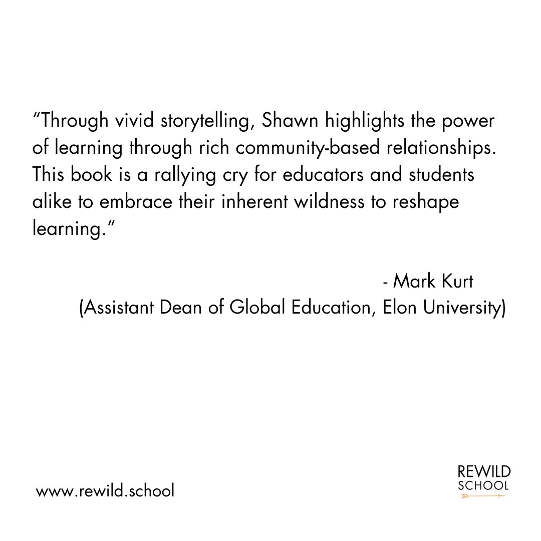 Some advance praise for 'Rewild School'.

Thanks Mark!

#RewildSchool #educationreform #highered #socent #education #teaching #teachers #socialinnovation #Rewilding