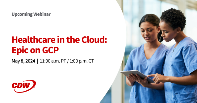 When it comes to #CloudComputing and healthcare, #EHR migration should be at the top of your to-do list. Don’t miss the Healthcare in the Cloud: Epic on #GCP webinar on May 8 to get the inside scoop with @CDWCorp Healthcare Strategist Doug McMillian! dy.si/3UHuW