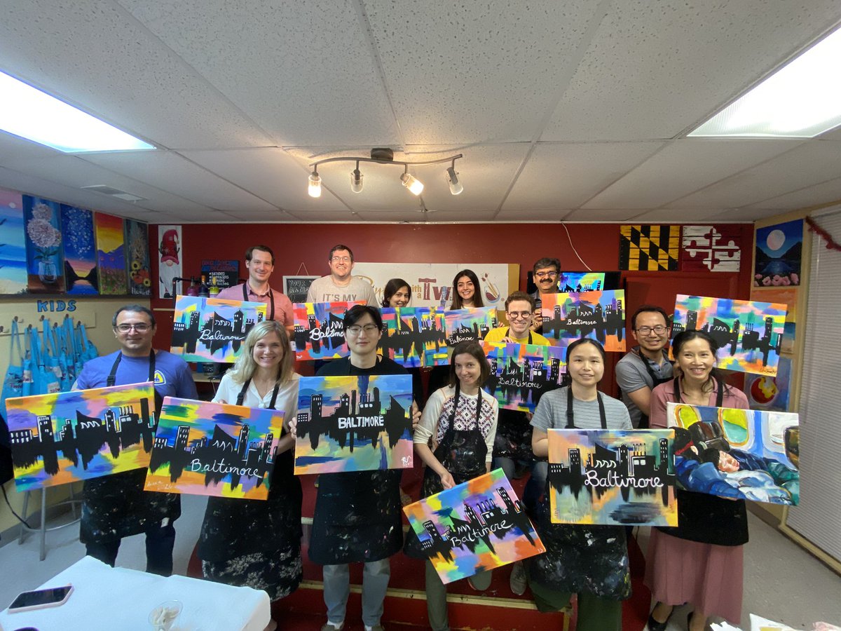 Painting class hosted by @hopkinsneurorad! One is not like the others…