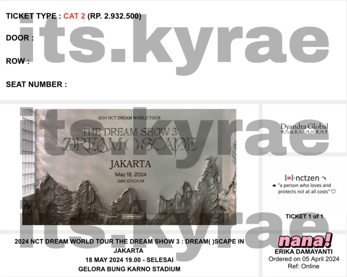 bluchye's tweet photo. WTS (want to sell)
The Dream Show 3 (TDS 3)
Section ; Cat 2

📎ready 1 tiket gensale
📎harga 2.500k
📎dp kecil/nyicil? bisa banget, yuk dm
📎free penukaran tiket, tinggal terima tiket fisik
GRAB IT FAST!
#WTS #TDS3 #NCTDream #TheDreamShow3 #NCTDreamWorldTour #TDS3INJAKARTA https://t.co/840zIYcL2K