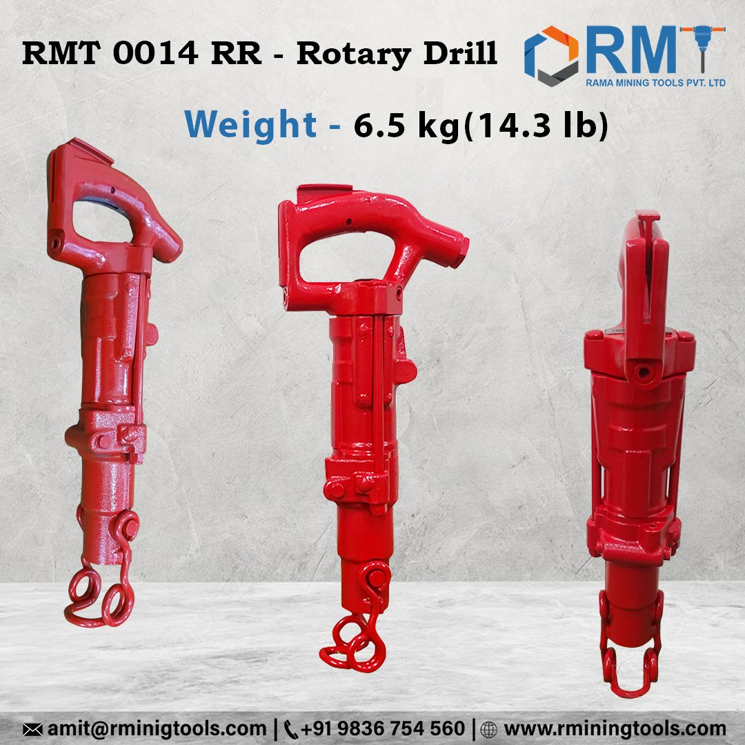 RMT 0014 RR Rotary Drill - Rotary Hammers for Chipping, Scarifying, Scaling, and Cleaning Welds.

#powertools #chisel #overseasexport #rmt #pneumatictools #lubricator #maintainance #coalmining #pneumatictools #pneumaticpower #spare #RotaryDrilling #rmt0014RR #0014RR #CP0014RR