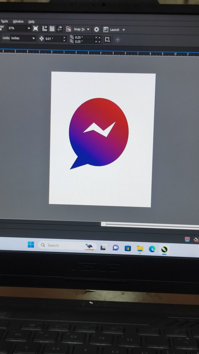 Today I made the #messenger logo in Corel Draw @messenger