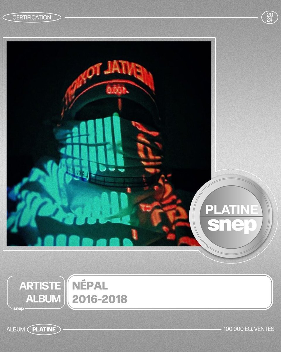 L’album « 2016-2018 » de Népal est certifié Platine 💿

100 000 équivalents ventes 📈