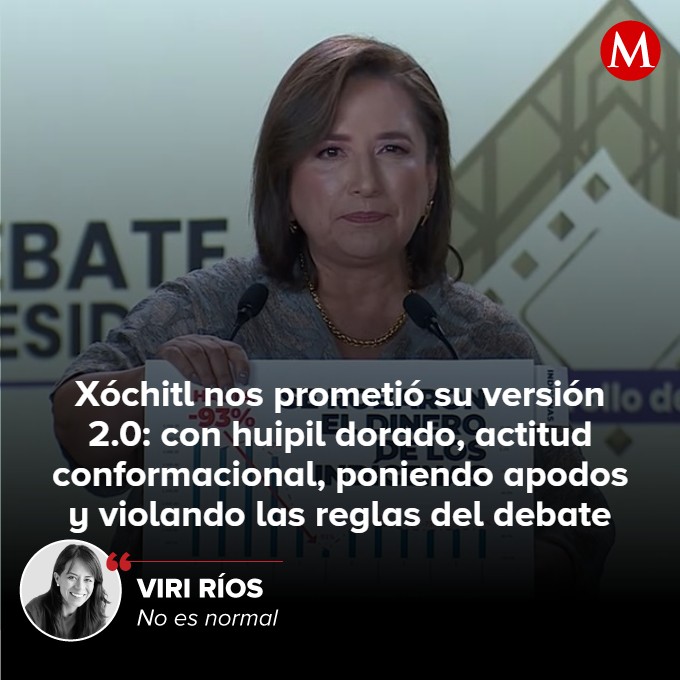 #NoEsNormal | La pregunta es si Xóchitl 2.0 es capaz de darle la vuelta a un marcador donde todas las encuestas le dan a Claudia al menos dos dígitos de victoria. Yo pienso que no.

🖋️ Lee la opinión de @Viri_Rios

mile.io/3JD0o3F