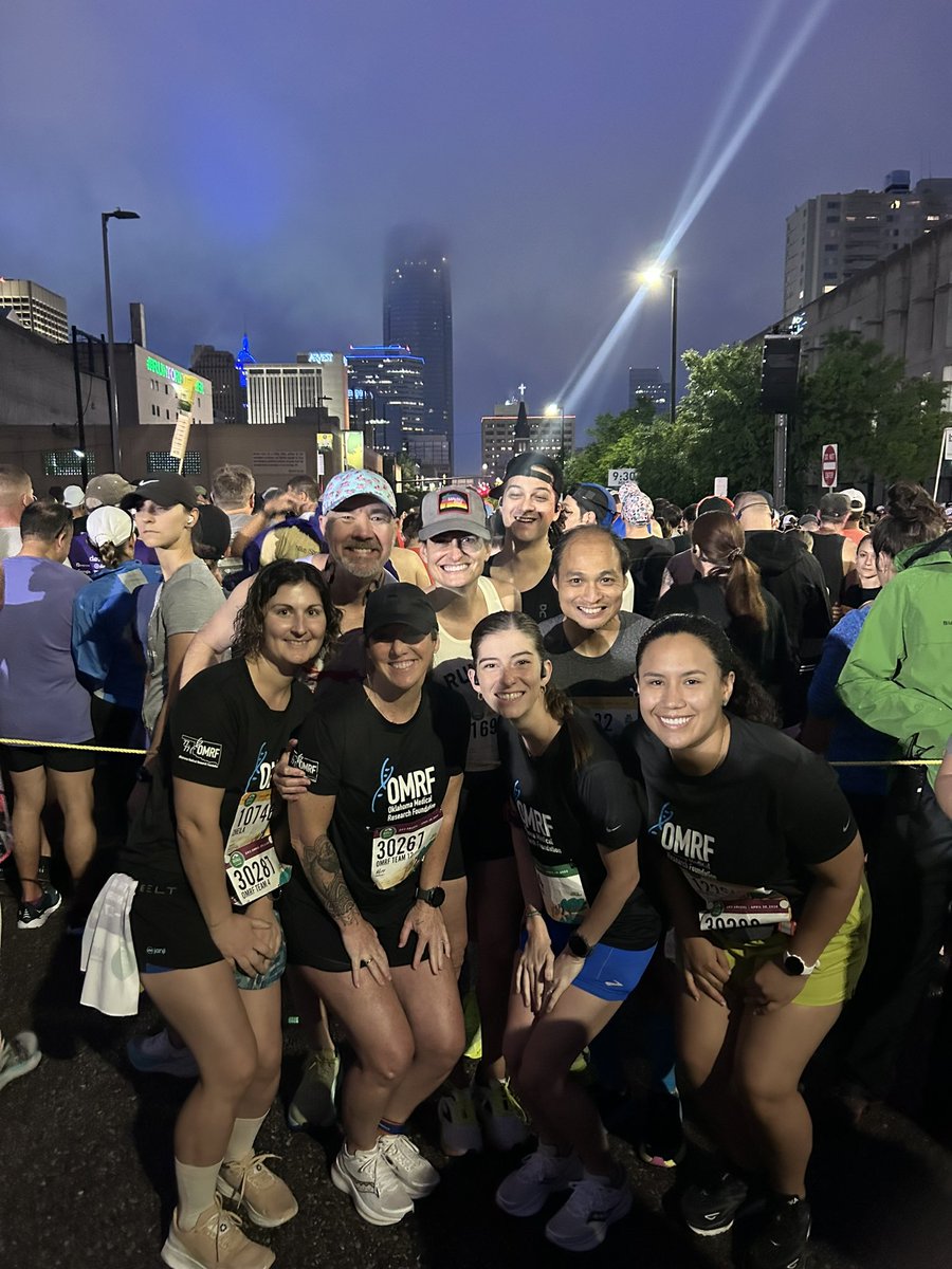 We had a day @OKCMarathon . Great job to all the runners. So happy to see many friends @OMRF. Finish photo with @runcamille.