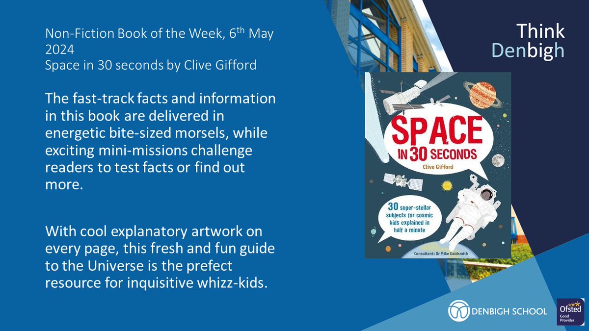 Our Non-Fiction #BookoftheWeek is Space in 30 seconds by Clive Gifford