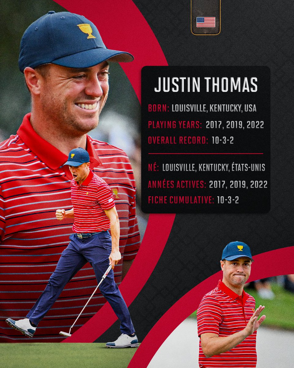 The first player in Presidents Cup history to reach 10 wins in his first three appearances. Who else but JT? Le premier joueur de l'histoire de la Coupe des Présidents à atteindre 10 victoires lors de ses trois premières participations. Qui d’autre que JT ?