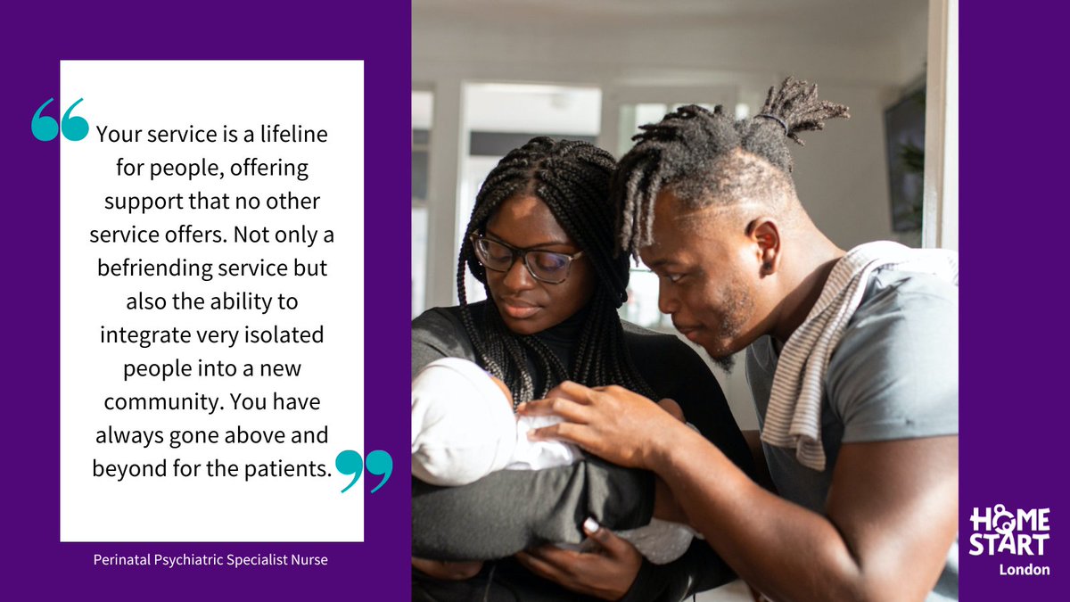 Home-Start helps support families during the important early years of raising a child, providing practical and emotional perinatal mental health support with proven impact. Find your local Home-Start here 👉 home-startlondon.org/what-we-do/fin… #MMHAW24 #MMHAW #MaternalMentalHealthWeek
