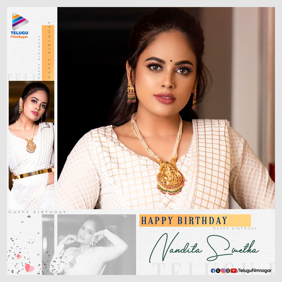 Here's wishing the beautiful actress @Nanditasweta a very Happy Birthday! 🎉🎂 
May you have a fabulous year filled with loads of love and happiness!! ❤️🎁

#HappyBirthdayNanditaSwetha #HBDNanditaSwetha #TFNwishes #TeluguFilmNagar