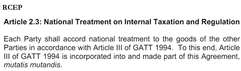 DAY 5: Interesting observations from National Treatment ARTICLE in EU-Kenya FTA concluded in December 2023? 

National Treatment Articles across the majority of the FTAs including modern FTAs only incorporate Article III of the GATT. (See USMCA, RCEP, CPTPP) (1/d5)