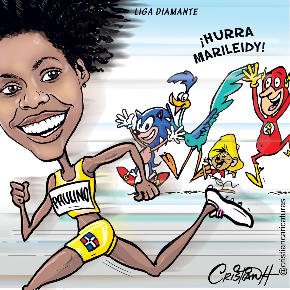 Marileidy lo hizo otra vez... Mi caricatura del lunes 29 abril 2024 en el periódico @ElDia_do . . . #marileidy #LigaDiamante #ElCorrecaminos #flash #sonic #SpeedyGonzales #cristiancaricaturas