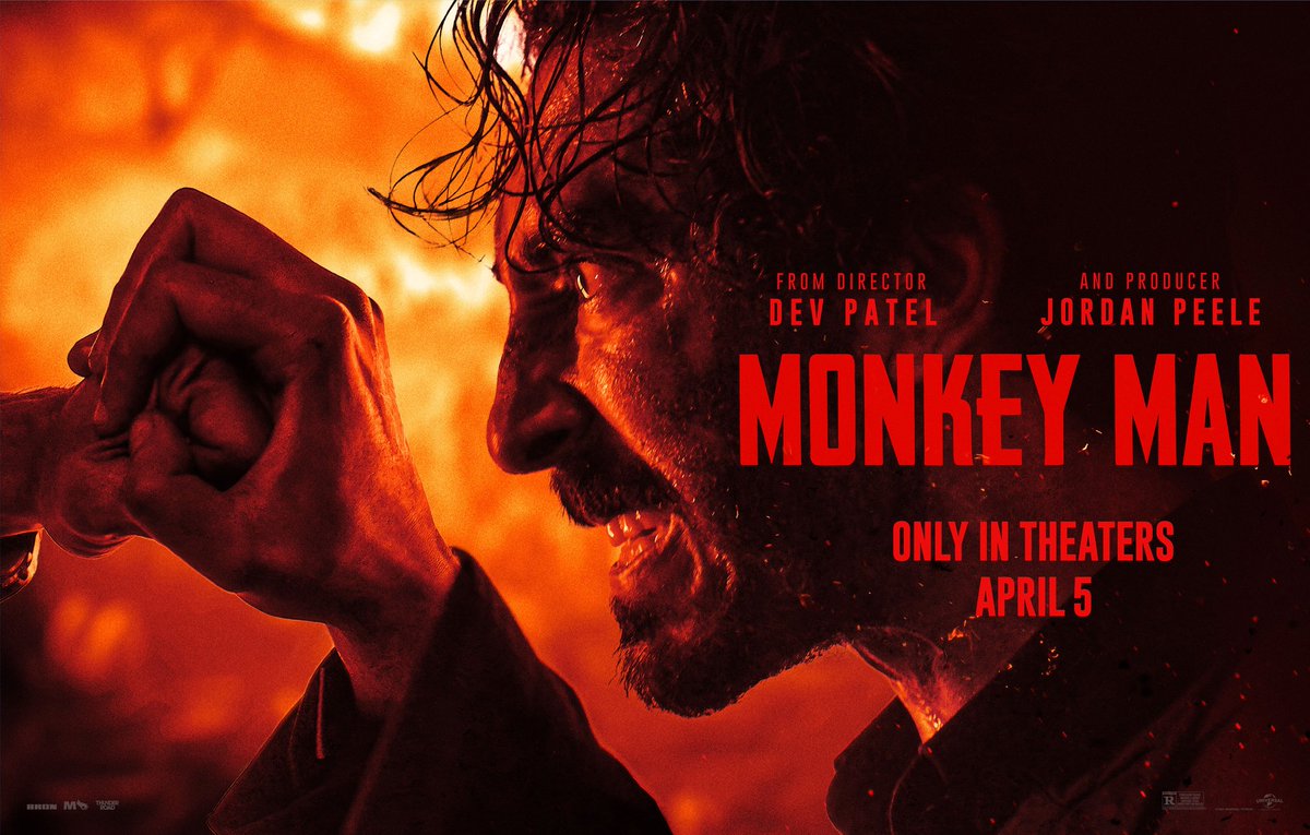#MonkeyMan @monkeymanmovie What a fucking fantastic movie man. Dev Patel nailed the camerawork. The concept of Lord Hanuman here is shown in a slow buildup and a tense world building but some minutes, it starts to burn fire in the atmosphere. @sikandarkher was a big Monster