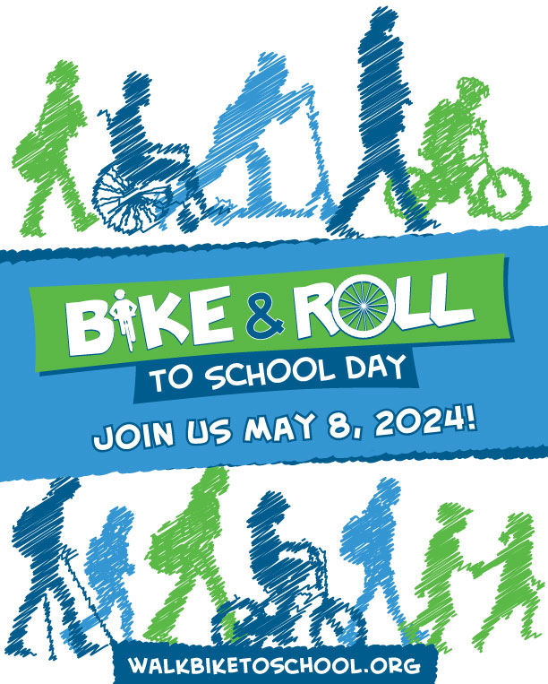 The National #BikeandRolltoSchoolDay is next week on May 8! These annual events can celebrate good things, put a light on neglected issues, galvanize community support, and start advocacy. Learn more at walkbiketoschool.org #BikeandRolltoSchoolDay