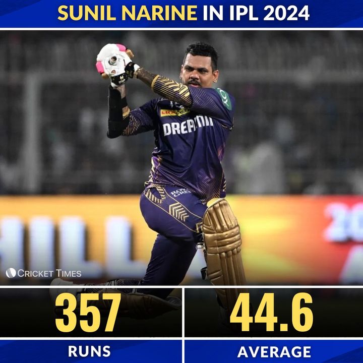 Sunil Narine in IPL 2024 🏏 #cricket #ipl2024 #SunilNarine #KKR #CricketTwitter