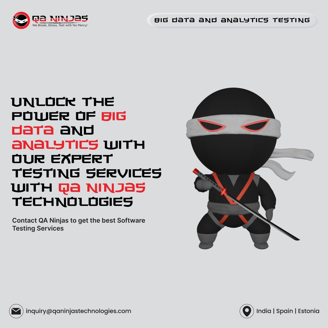 Unlock the Power of Big Data and Analytics with Our Expert Testing Services with QA Ninjas Technologies!

#BigData #AnalyticsTesting #DataDrivenSuccess #DataQuality #TestingSolutions #DataInsights #DataAnalytics #DataTesting #QualityAssurance #TechServices #DefectAnalytics