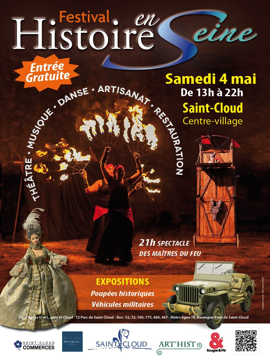 [ AGENDA CULTURE ] Histoire en Seine 📣 L’association Art’Hist vous donne rendez-vous le samedi 4 mai de 13h à 22h dans le quartier Centre/Village pour la deuxième édition du festival Histoire en Seine. Une journée festive à ne pas manquer ! 👉 Infos : urlz.fr/qsXp