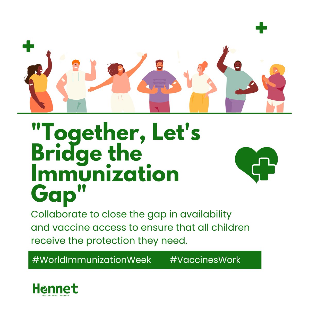 'During this #WorldImmunizationWeek, let's prioritize equitable vaccine access and availability. HENNET calls for action to address the ongoing vaccine stock-out. ( lnkd.in/e9mSsNzb ) Every child deserves protection.' #VaccinesWork #HealthForAll 🌍💉