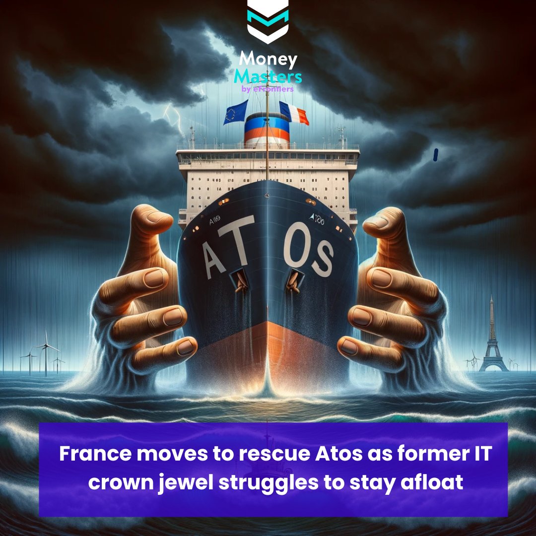 moneymastersapp's tweet image. 🔒🇫🇷 France proposes a lifeline to struggling IT giant Atos, eyeing takeover of critical tech divisions to ensure national security. With Atos key to Paris 2024 Olympics cybersecurity, stakes are high. Shares soar as rescue talks advance. #Atos #TechRescue #France