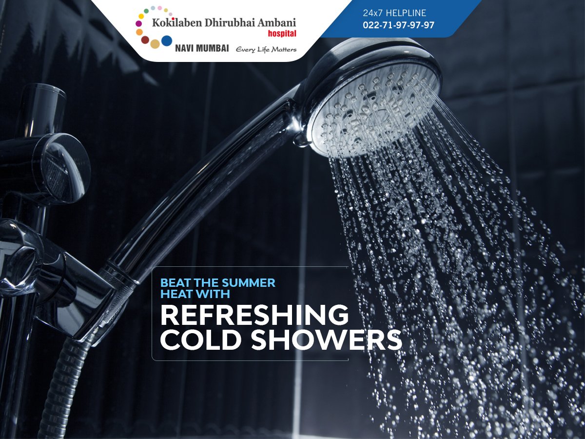 KDAHNaviMumbai's tweet image. Cold showers in summer are refreshing. They regulate body temperature and boost circulation. They also enhance cardiovascular health, alertness, and mood, and aid in muscle recovery. #ColdShowers #SummerWellness #RefreshRevive #BeatTheHeat