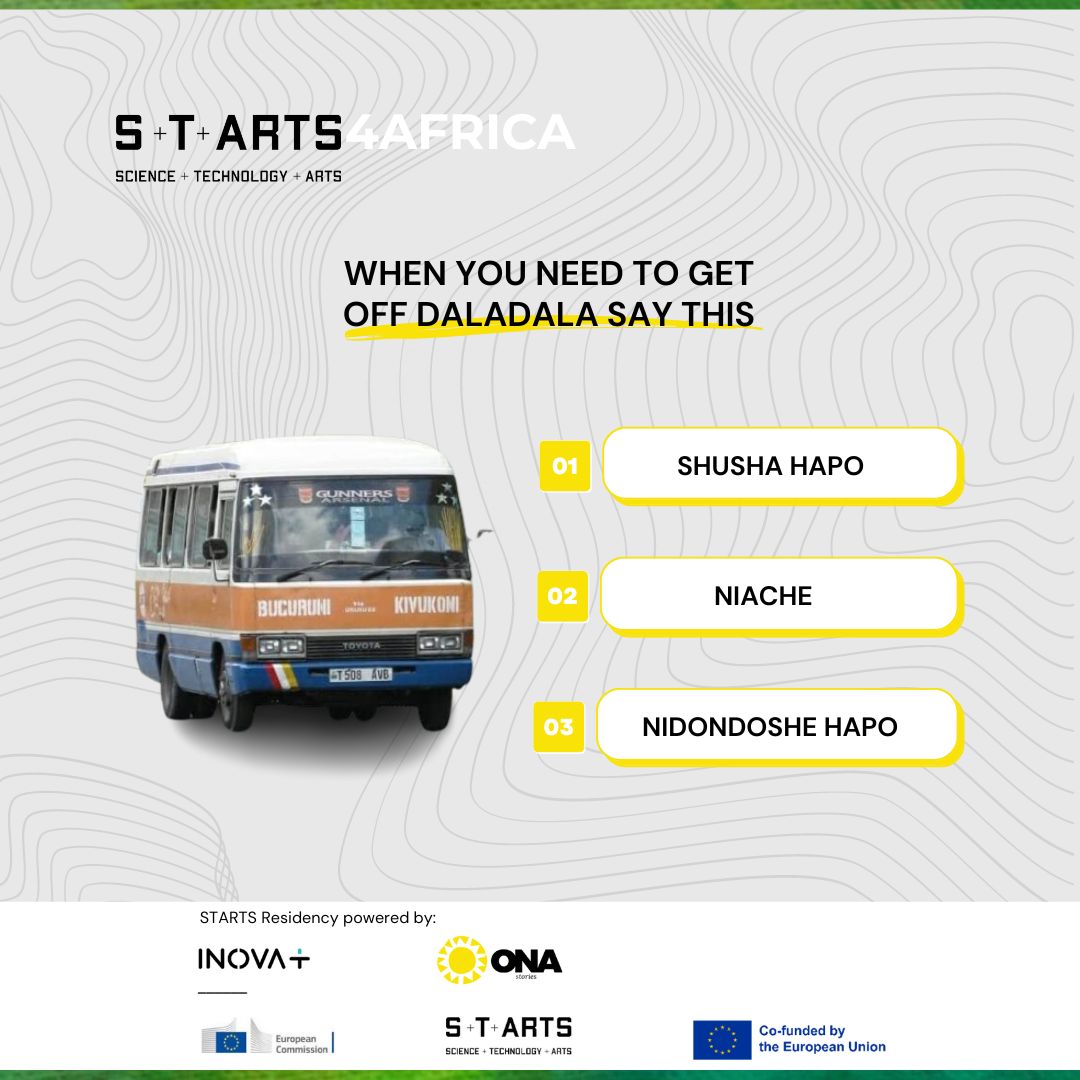 How do you politely tell the daladala conductor you need to get off?

'Nishushe hapo' is common, but what else works?

#Onastories #onakesho #daladala #utanzania #starts4africa