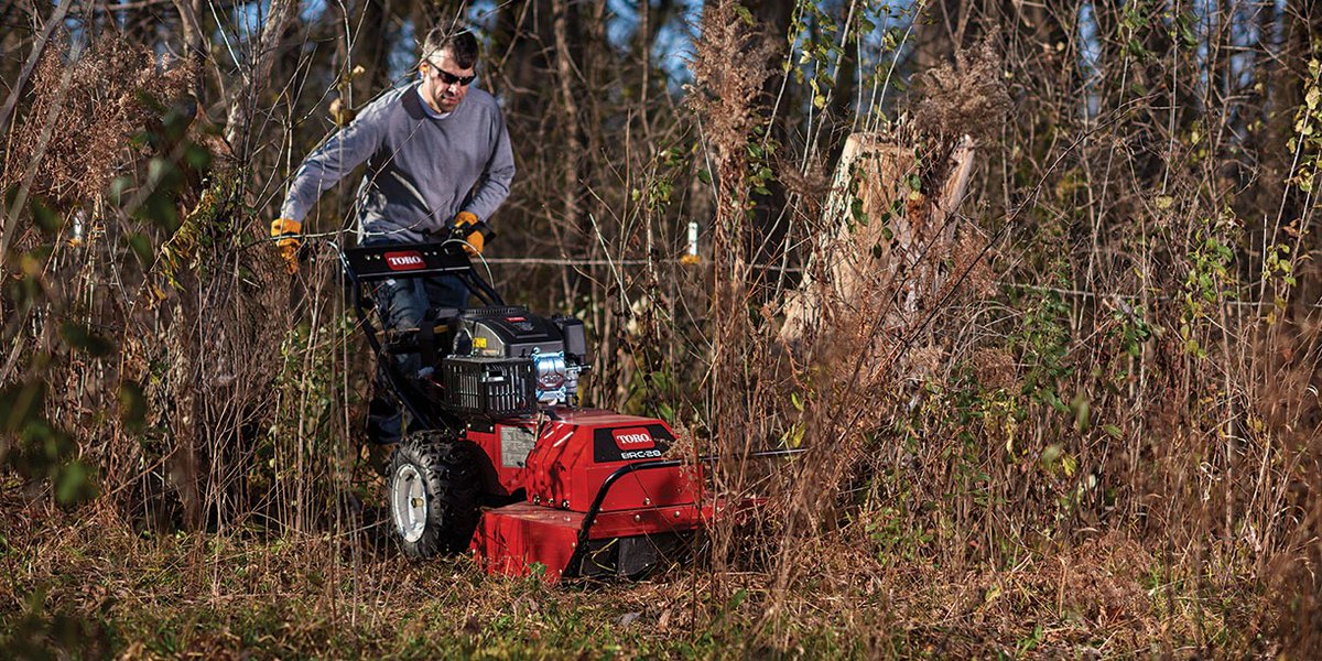Check out this hydro drive brush cutter! It can tackle brush up to 6 feet tall and saplings up to 2 inches in diameter with its heavy-duty flail blade assembly! 💪 #BrushCutter #Landscaping #HeavyDuty