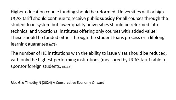 Apparently the sole judge of whether a university is ‘highest performing’ or ‘lower quality’ is the average UCAS tariff of its UG students. This is, of course, nonsense.