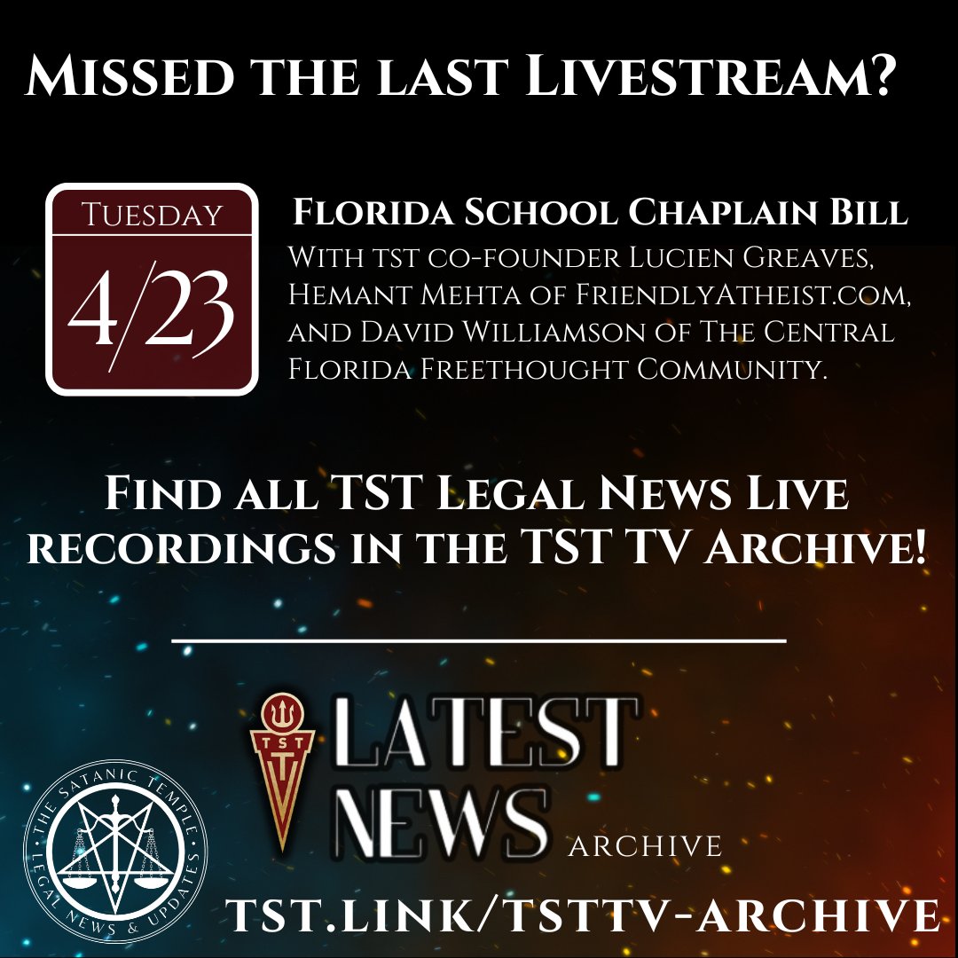 Miss a Legal Updates livestream? Catch all the livestream recordings on TST TV! tst.link/tsttv-archive What TST-related news stories would you like to see covered on our next livestream?