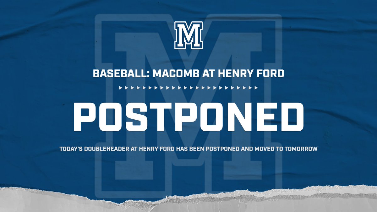🚨 POSTPONED 🚨 Today's road baseball doubleheader vs. Henry Ford has been postponed and moved to tomorrow (April 30). First pitch tomorrow is scheduled for 2 p.m. at Hamtramck Stadium. #GoMonarchs #NJCAABaseball