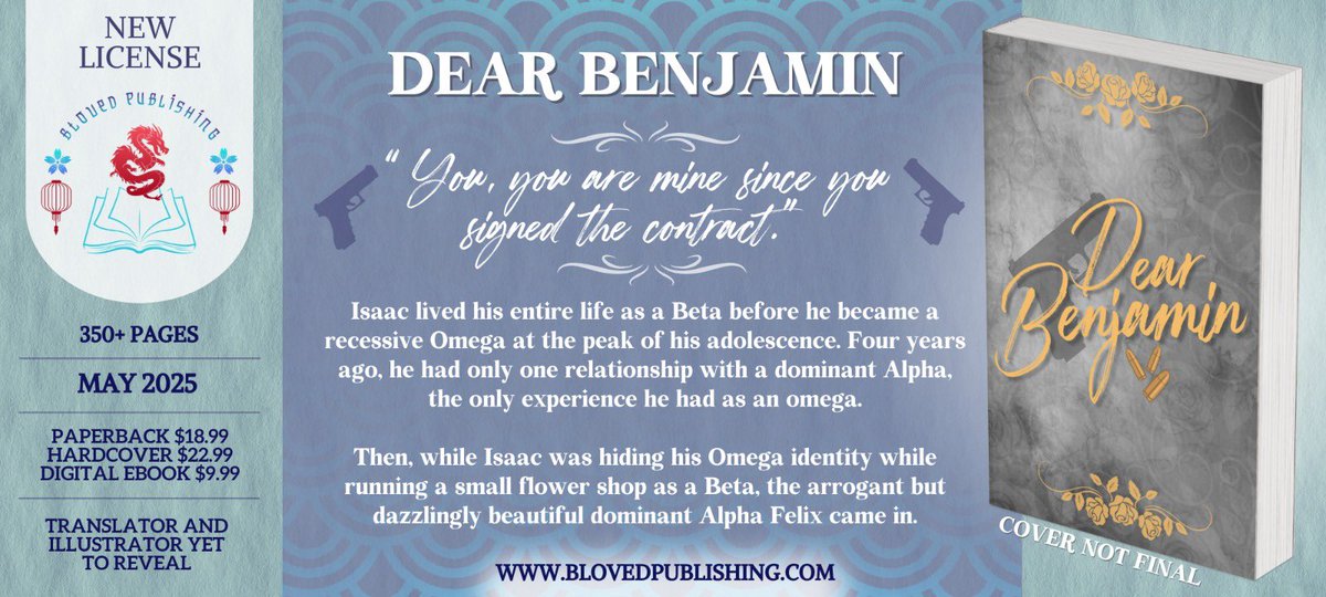 Updated new license announcement! #dearbenjamin #publisher #publishing #PreOrder #bl #boyslove #BoysLove #blnovel