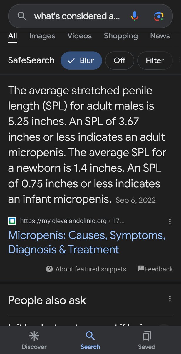 @greasygutter @SonnyClane @lporiginalg That's completely false.  The average penis size is roughly around 5.25.  A micropenis is sub 3.67.