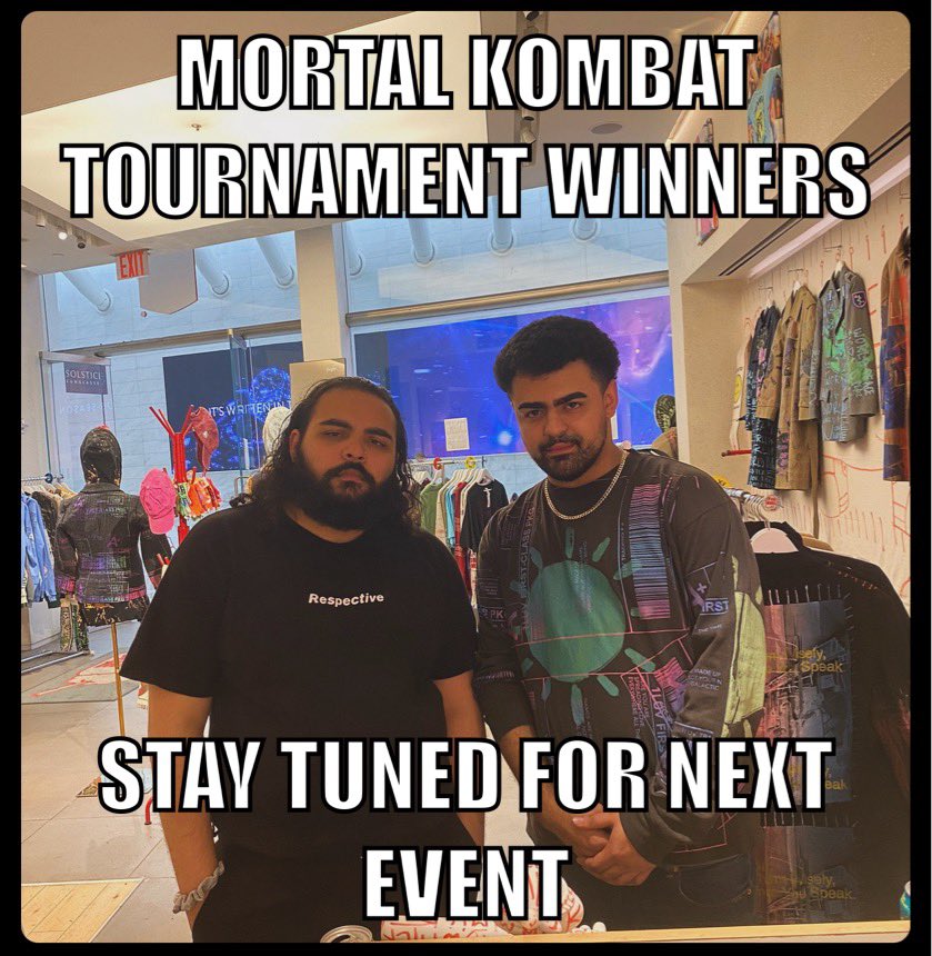 Congratulations to the Mortal Kombat Tournament winners @sahk_vandal at yesterday’s event at @westfieldworldtradecenter @thecanvasnyc . 💥 Stay tuned for details for next event